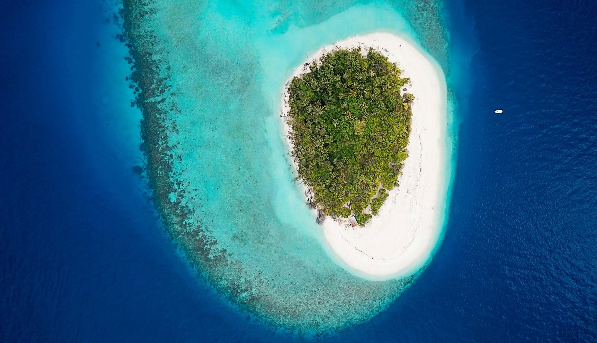 Satellite aerial of Baa Atoll, Maldives