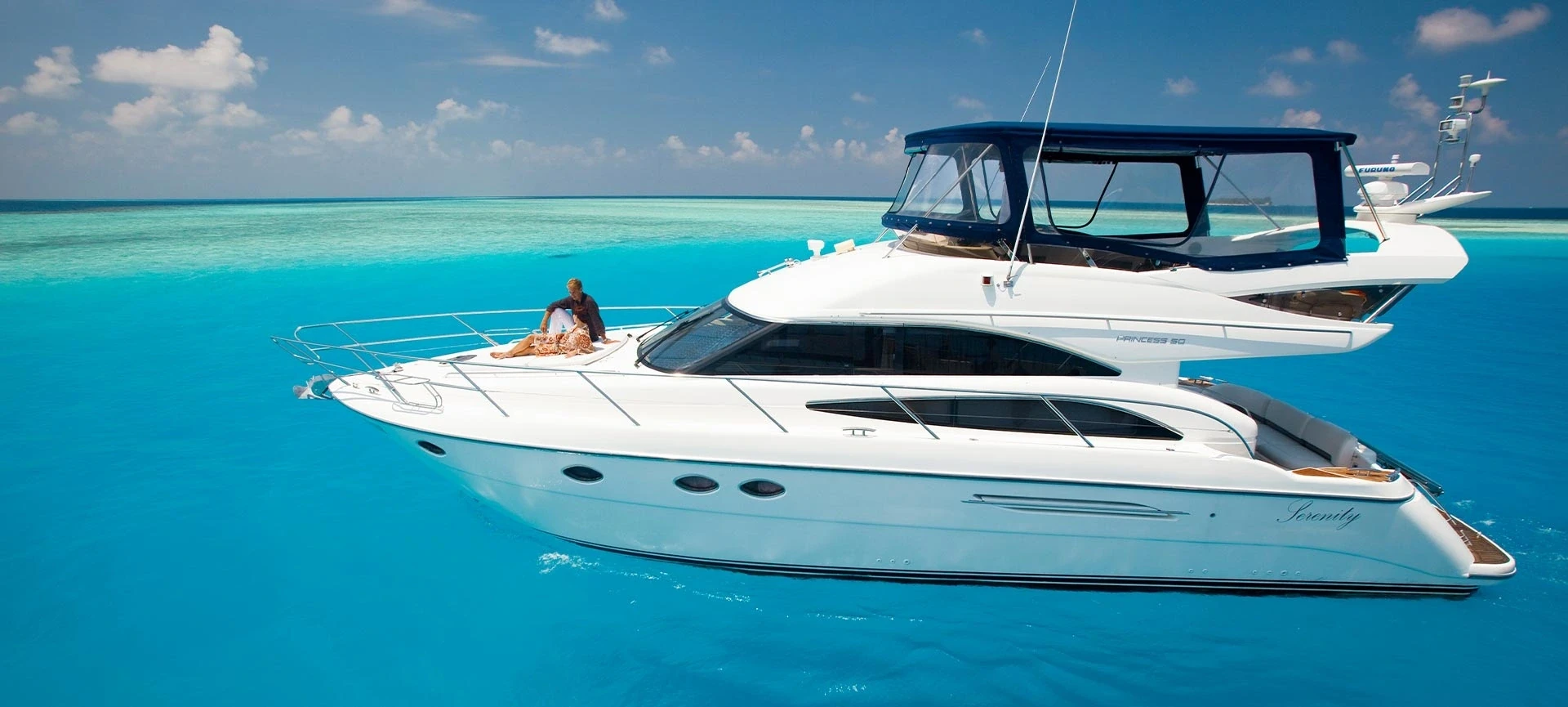 A private yacht on the lagoon at Baros Maldives
