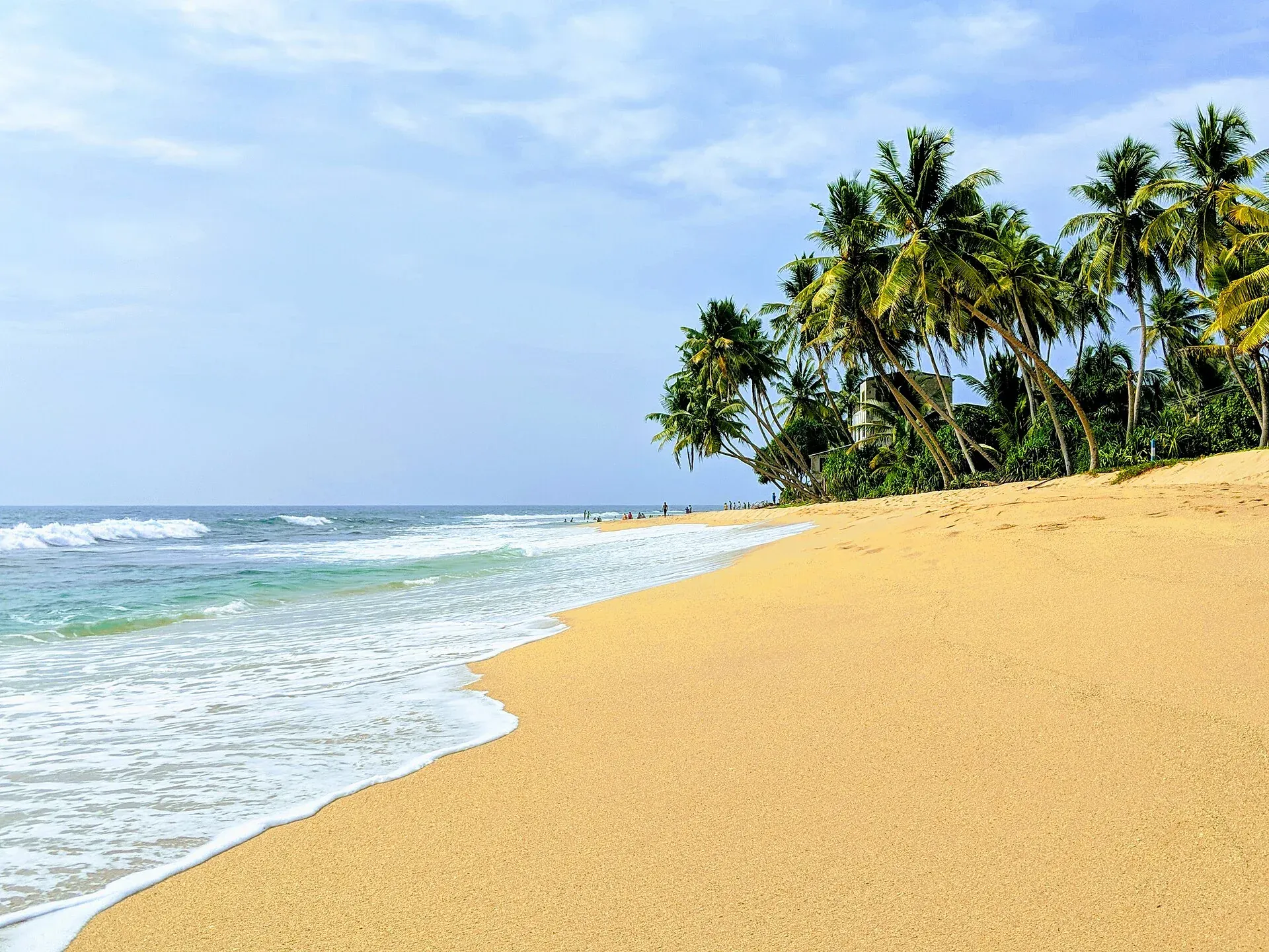 Palm-lined Hikkaduwa beach