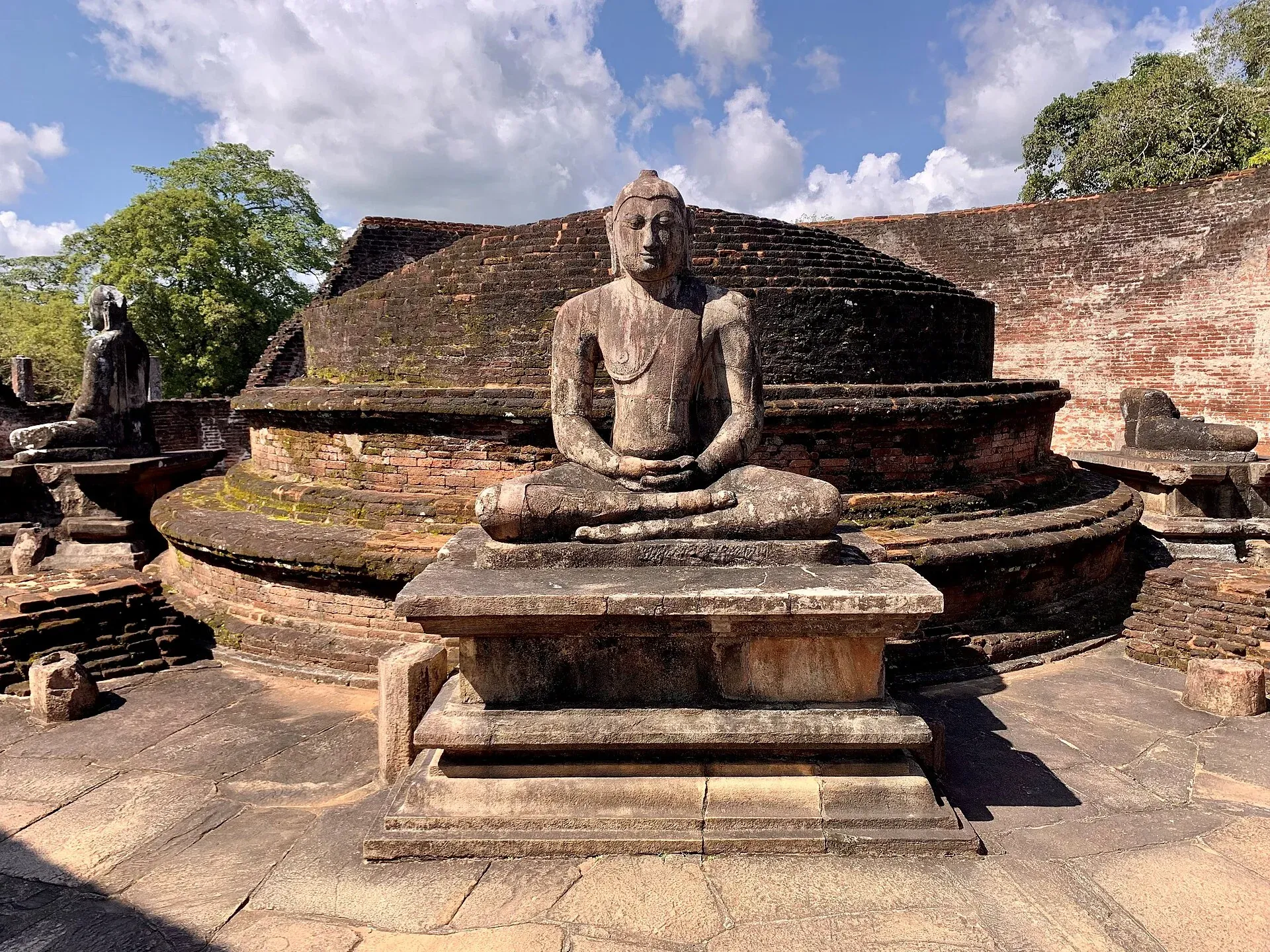 Seated Buddha statue at Polonnaruwa Vatadage