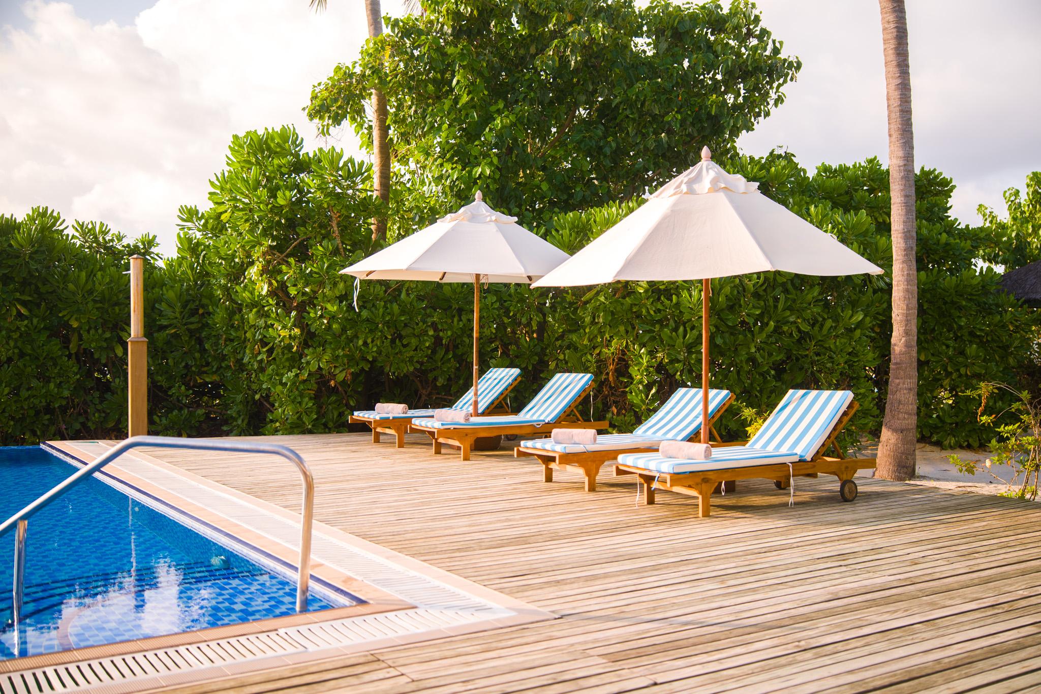 Infinity Pool at Reethi Faru Resort, view 1