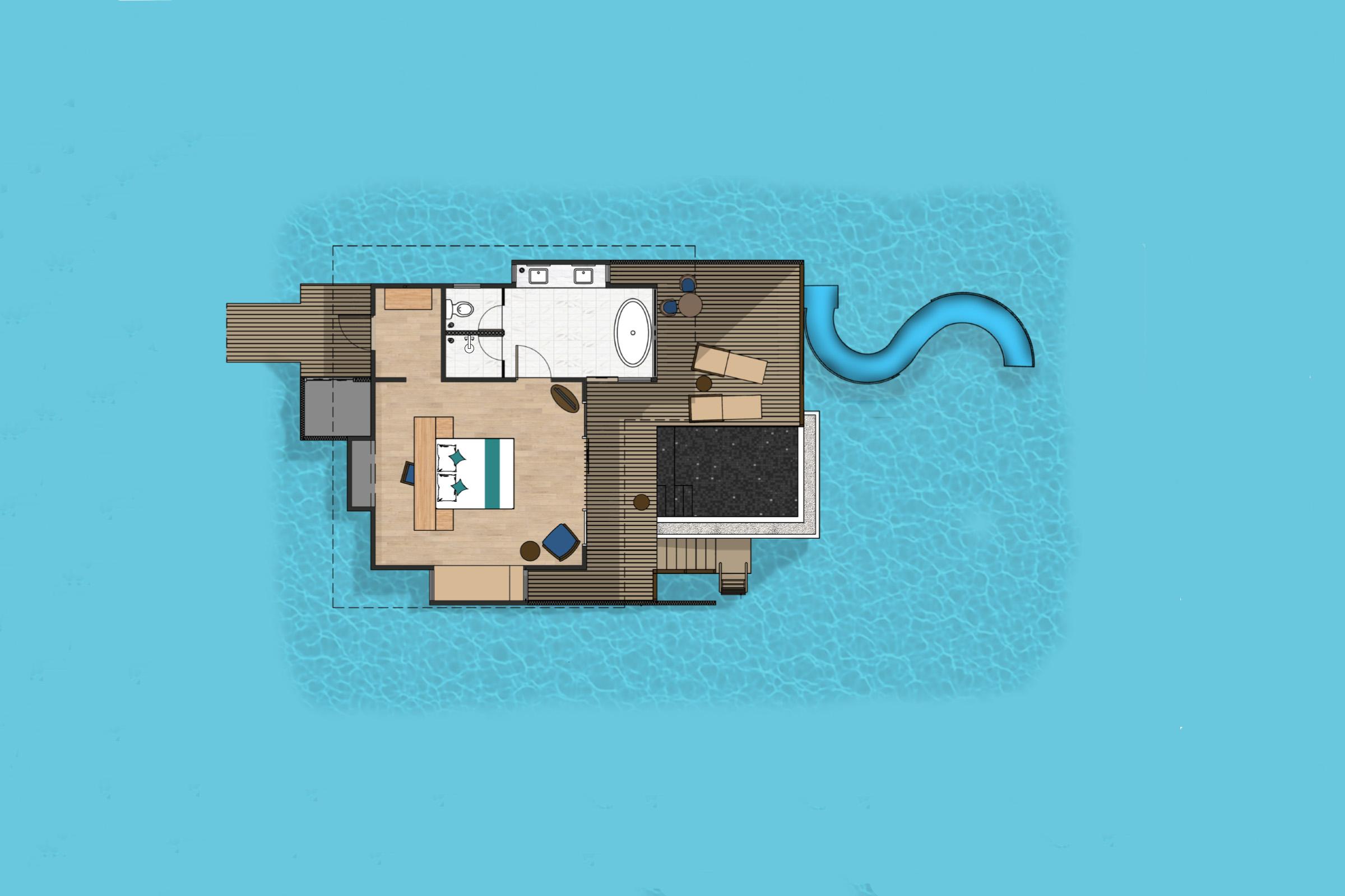 Ocean Villa with Pool + Slide at Siyam World, view 2