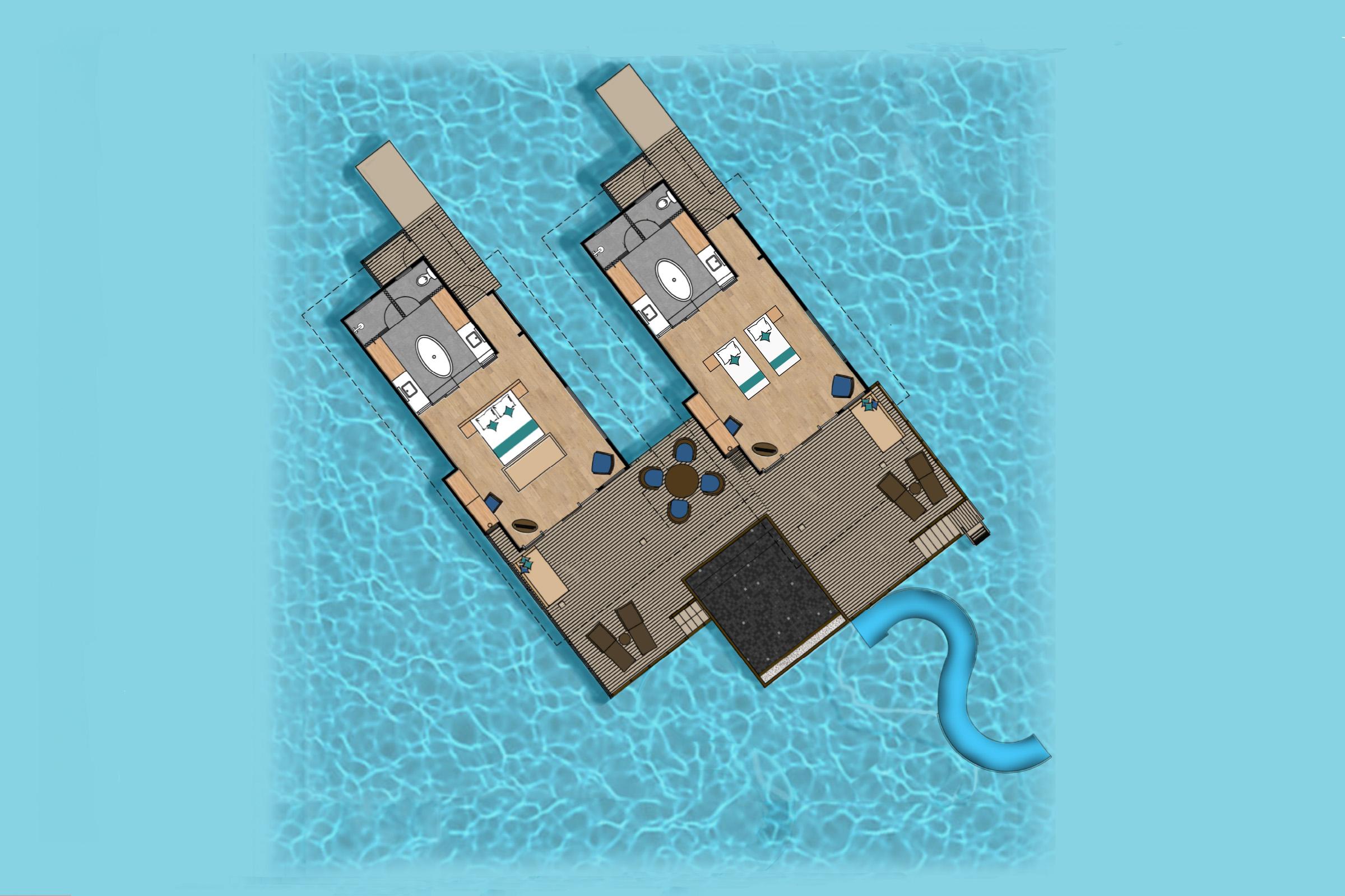 Two-Bedroom Lagoon Villa with Pool + Slide at Siyam World, view 4