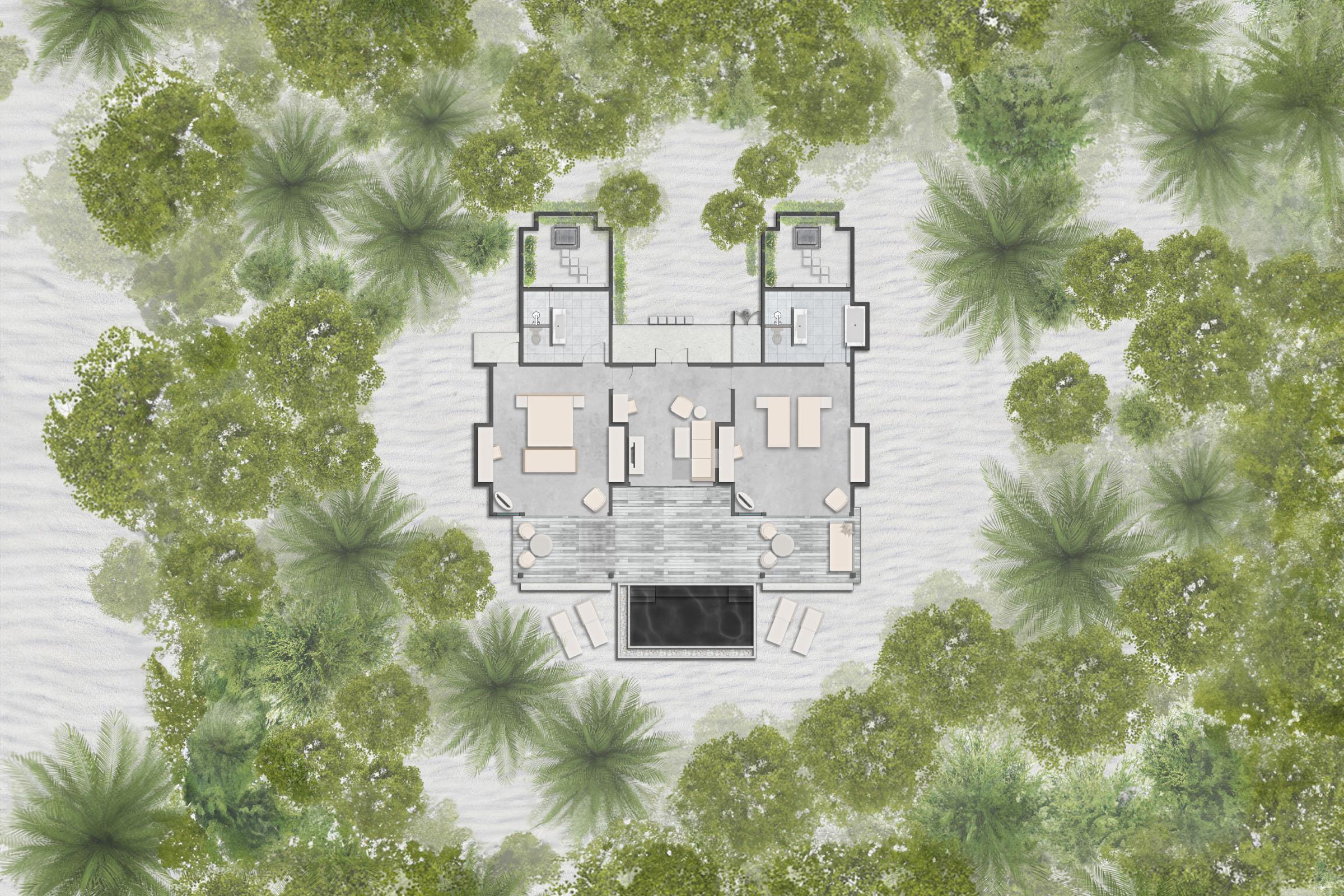 Two-Bedroom Pool Beach Villa at Siyam World, view 3