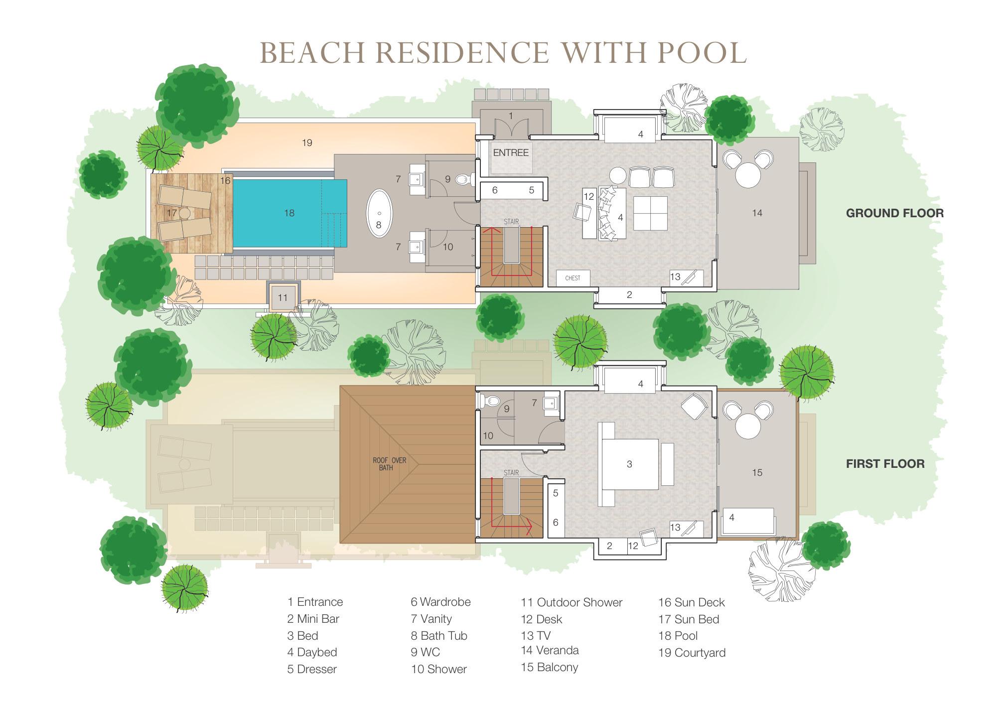 Beach Residence with Pool floor plan
