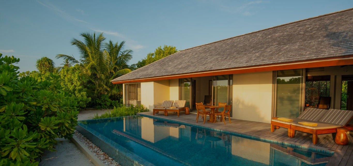 Two Bedroom Sunrise/Sunset Beach Pool Villa at The Residence Maldives at Dhigurah
