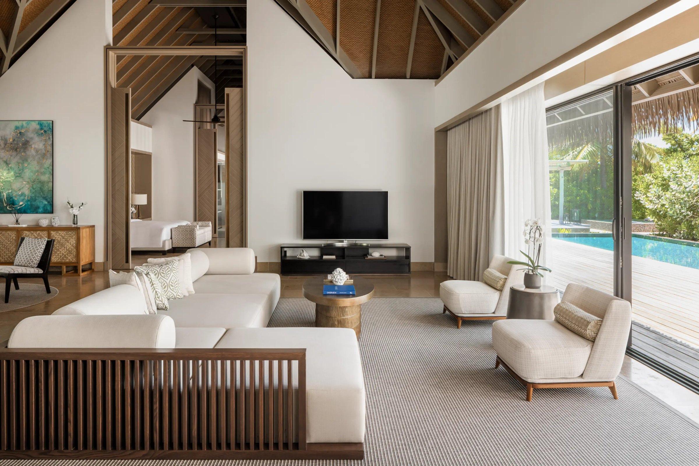 Three Bedroom Grand Beach Villa with Pool at Waldorf Astoria Maldives Ithaafushi, view 2