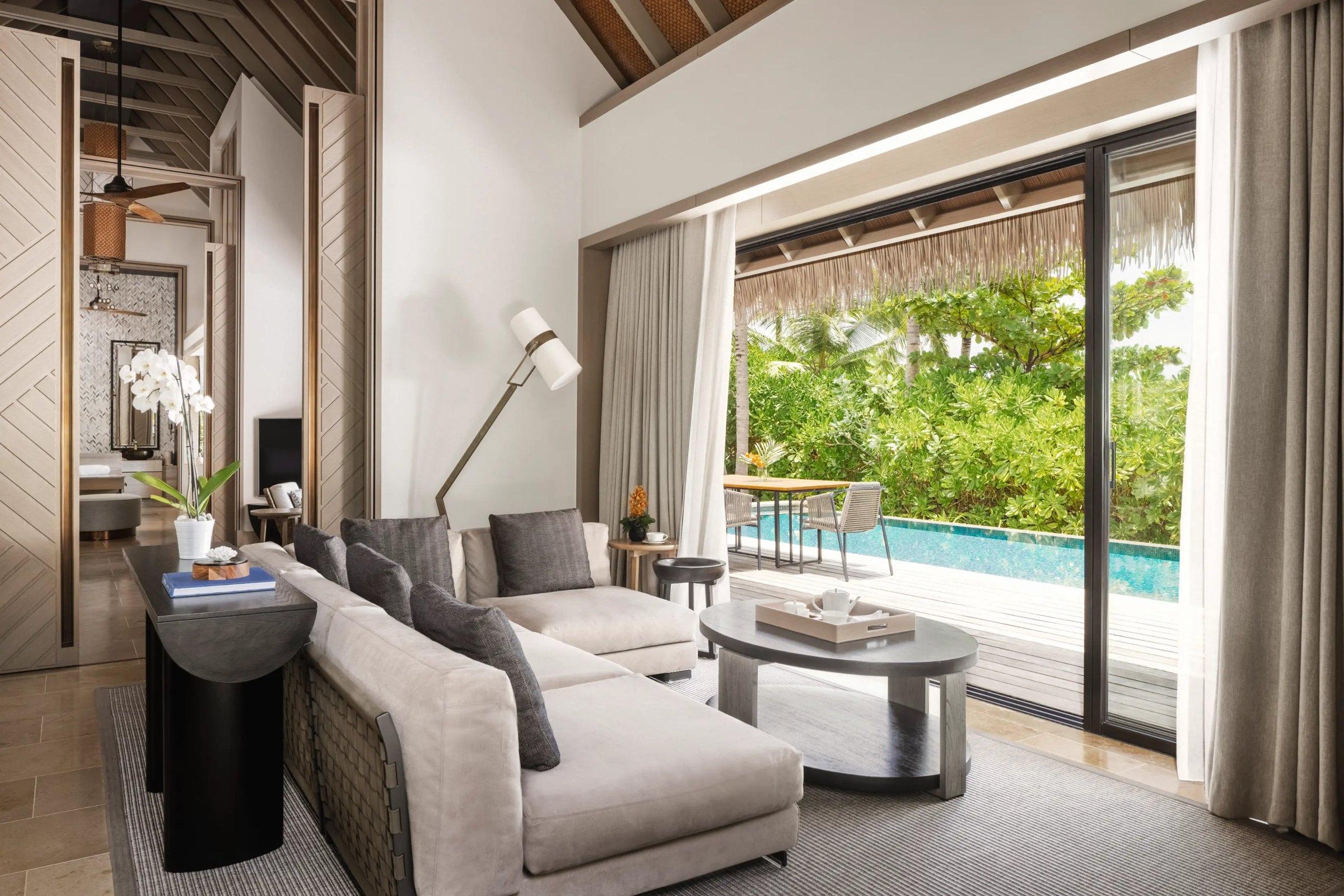 Two Queen Bedded Grand Beach Villa with Pool at Waldorf Astoria Maldives Ithaafushi, view 4