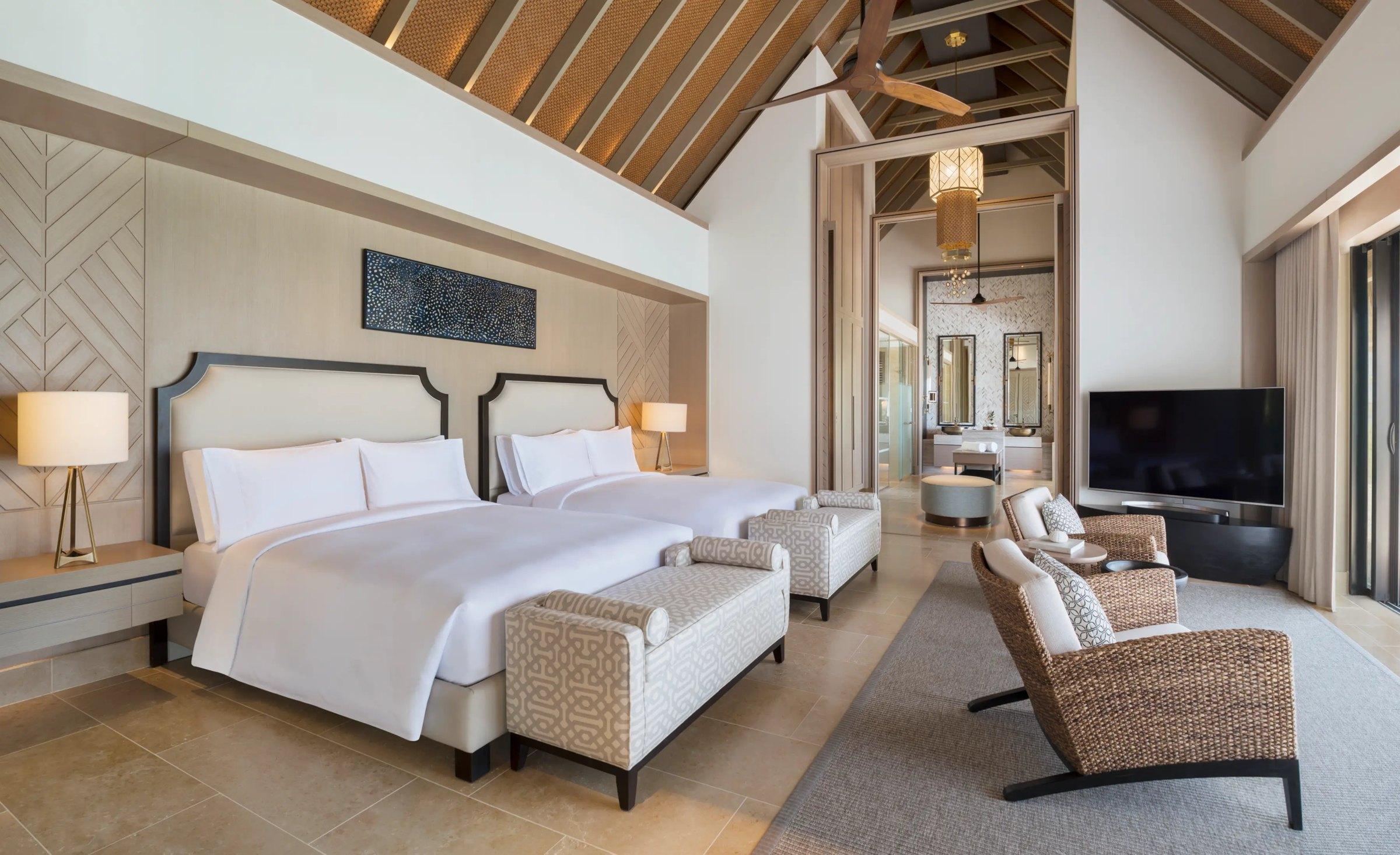 Two Queen Bedded Grand Reef Villa with Pool at Waldorf Astoria Maldives Ithaafushi, view 3