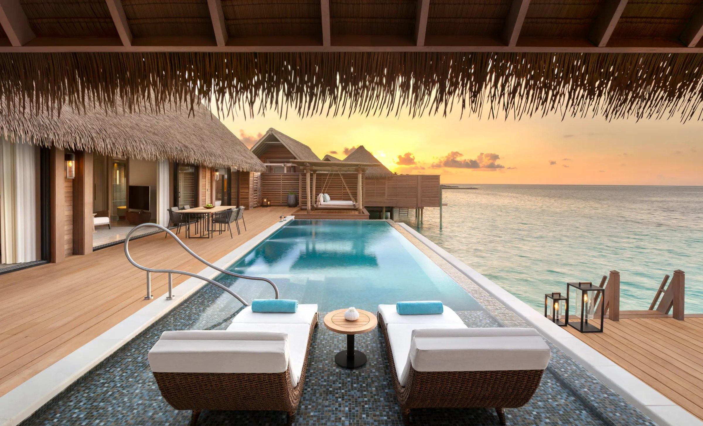 Two Queen Bedded Overwater Villa with Pool at Waldorf Astoria Maldives Ithaafushi, view 3