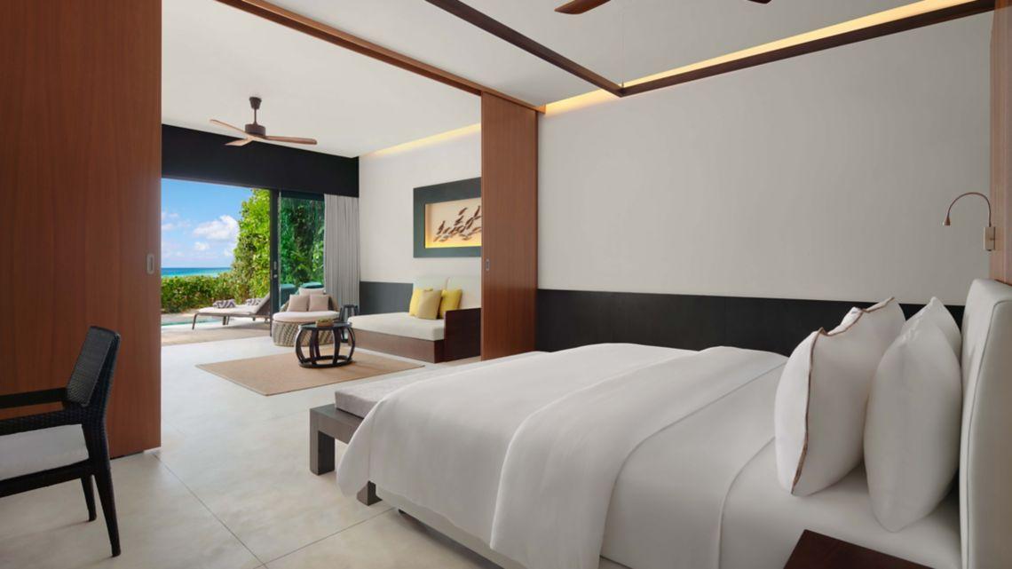 Deluxe Beach Villa Pool at The Westin Maldives Miriandhoo Resort, view 2