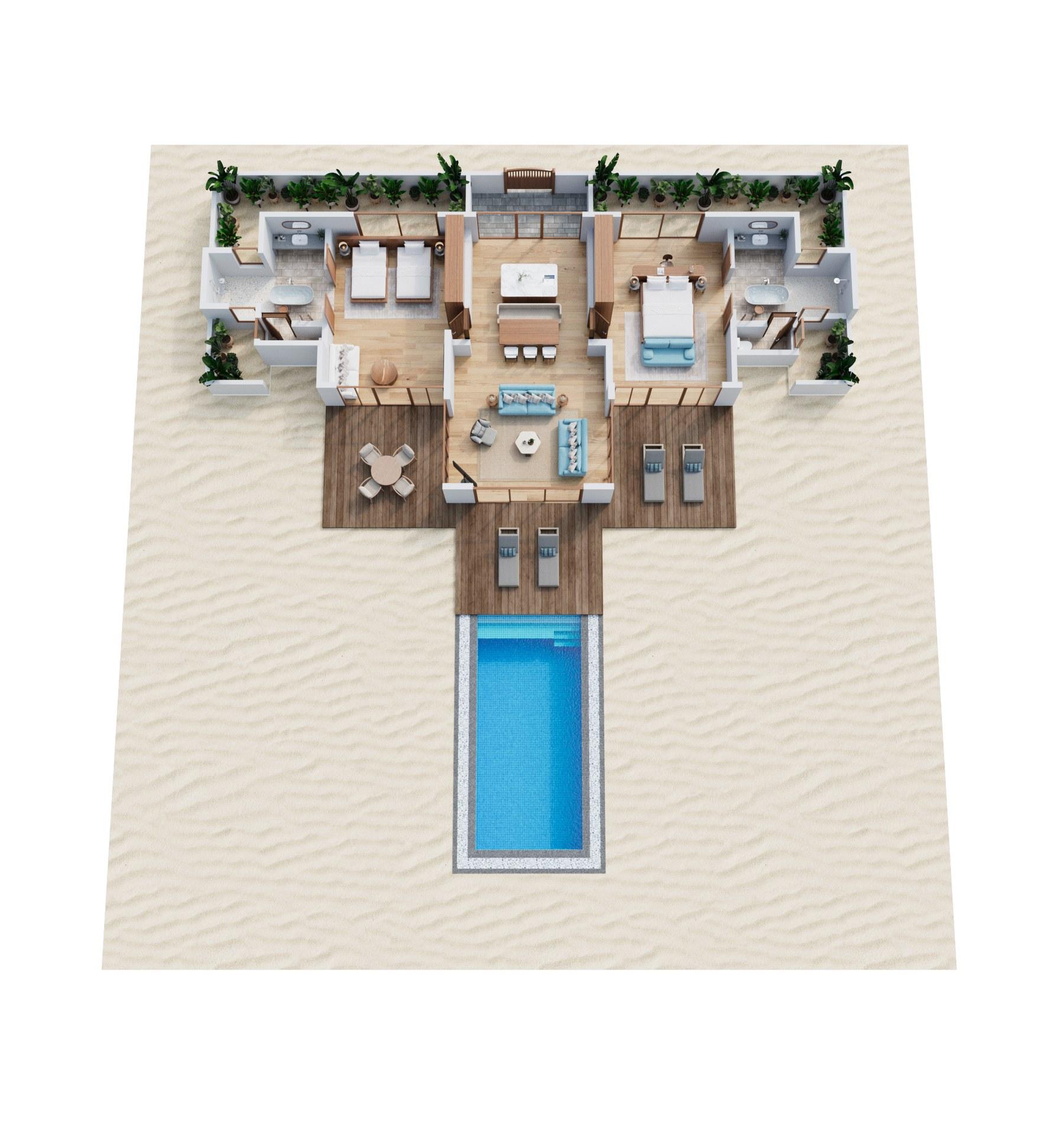 Reethi Suite with Pool floor plan