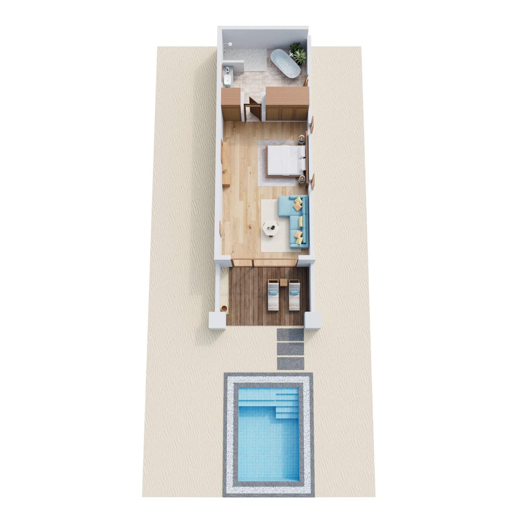 Deluxe Sunset Villa with Pool floor plan