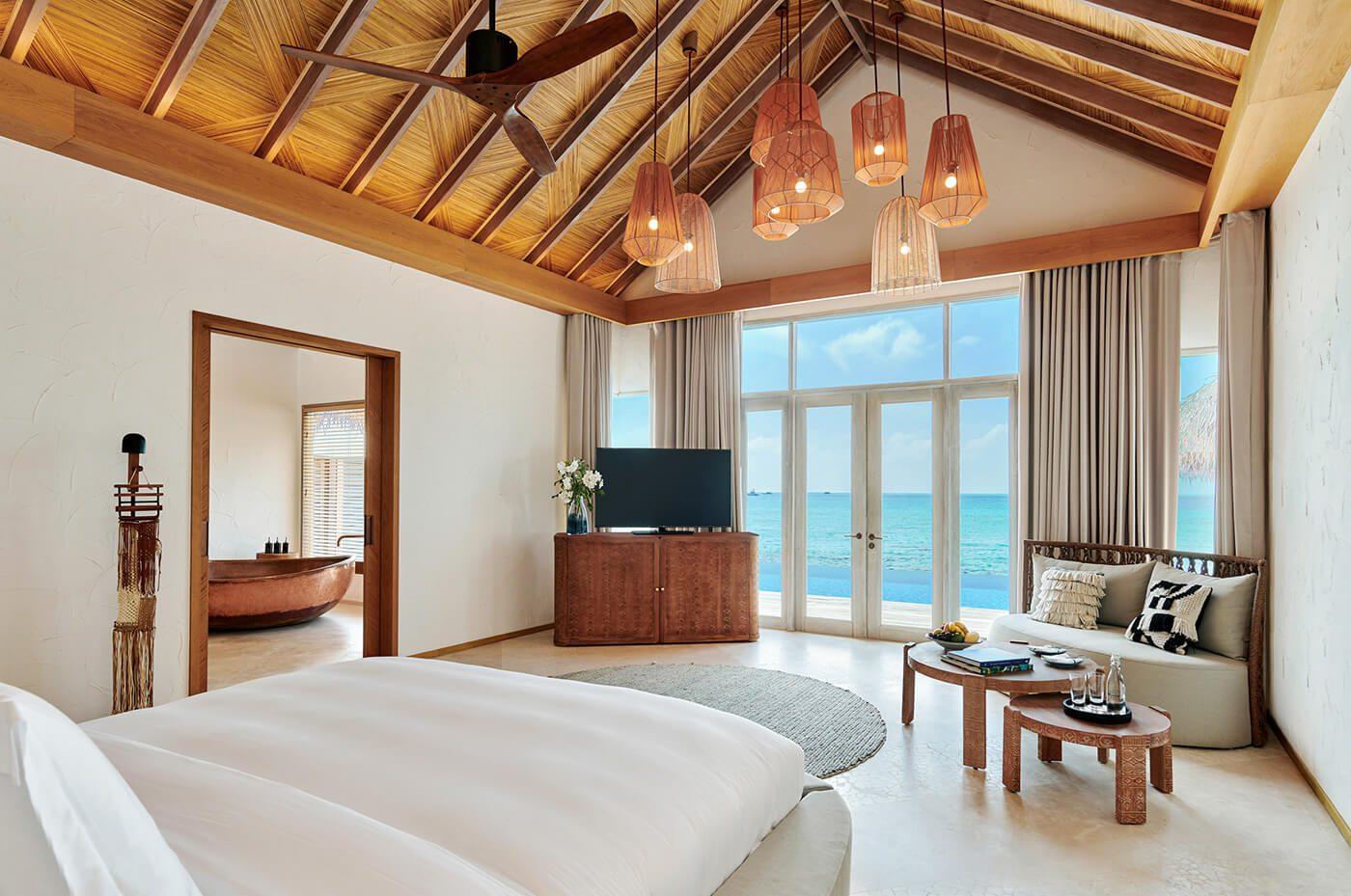 Three Bedroom Sunset Water Villa with Pool at Sirru Fen Fushi Private Lagoon Resort