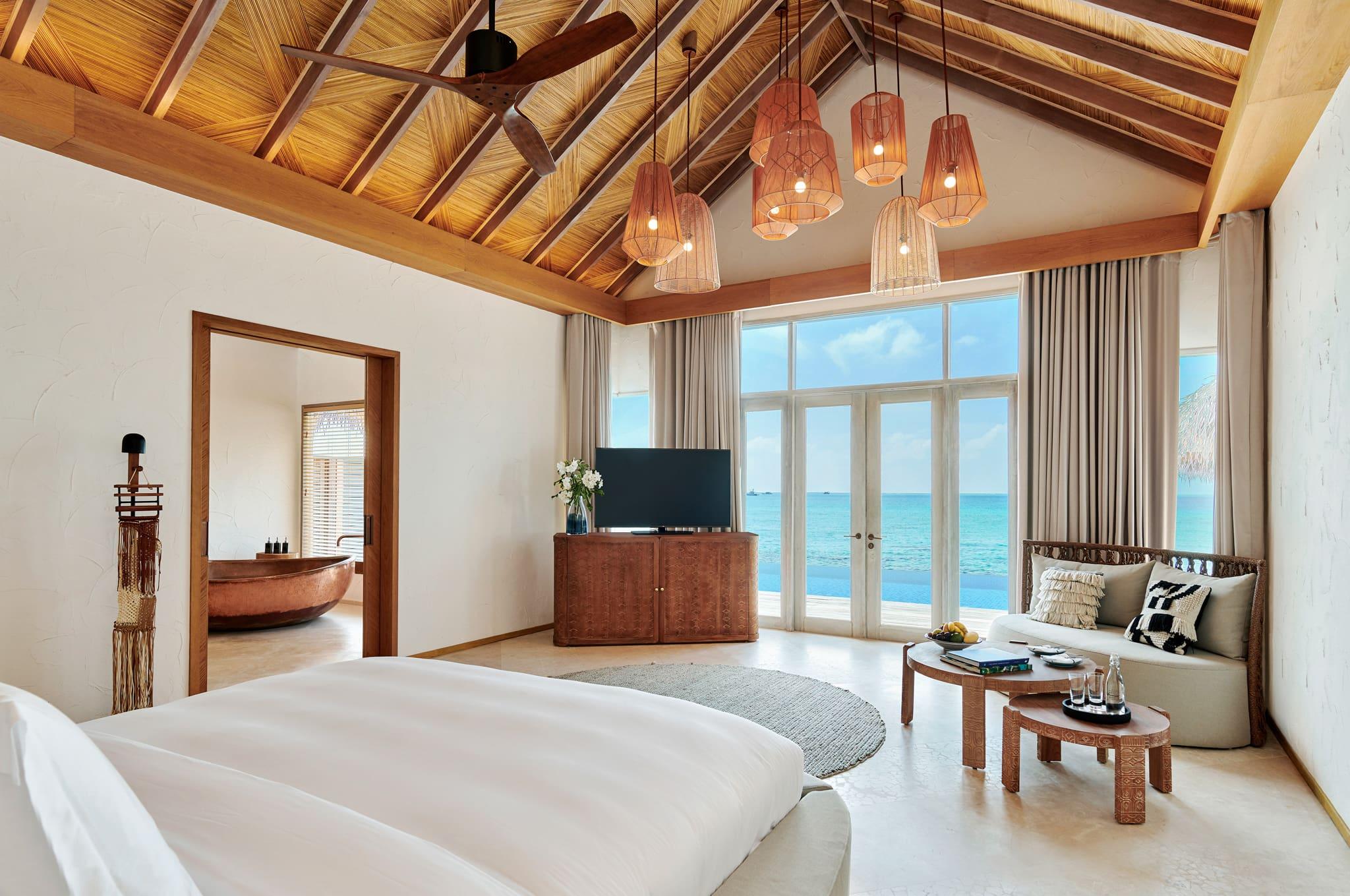 Three Bedroom Sunset Water Villa with Pool at Sirru Fen Fushi Private Lagoon Resort