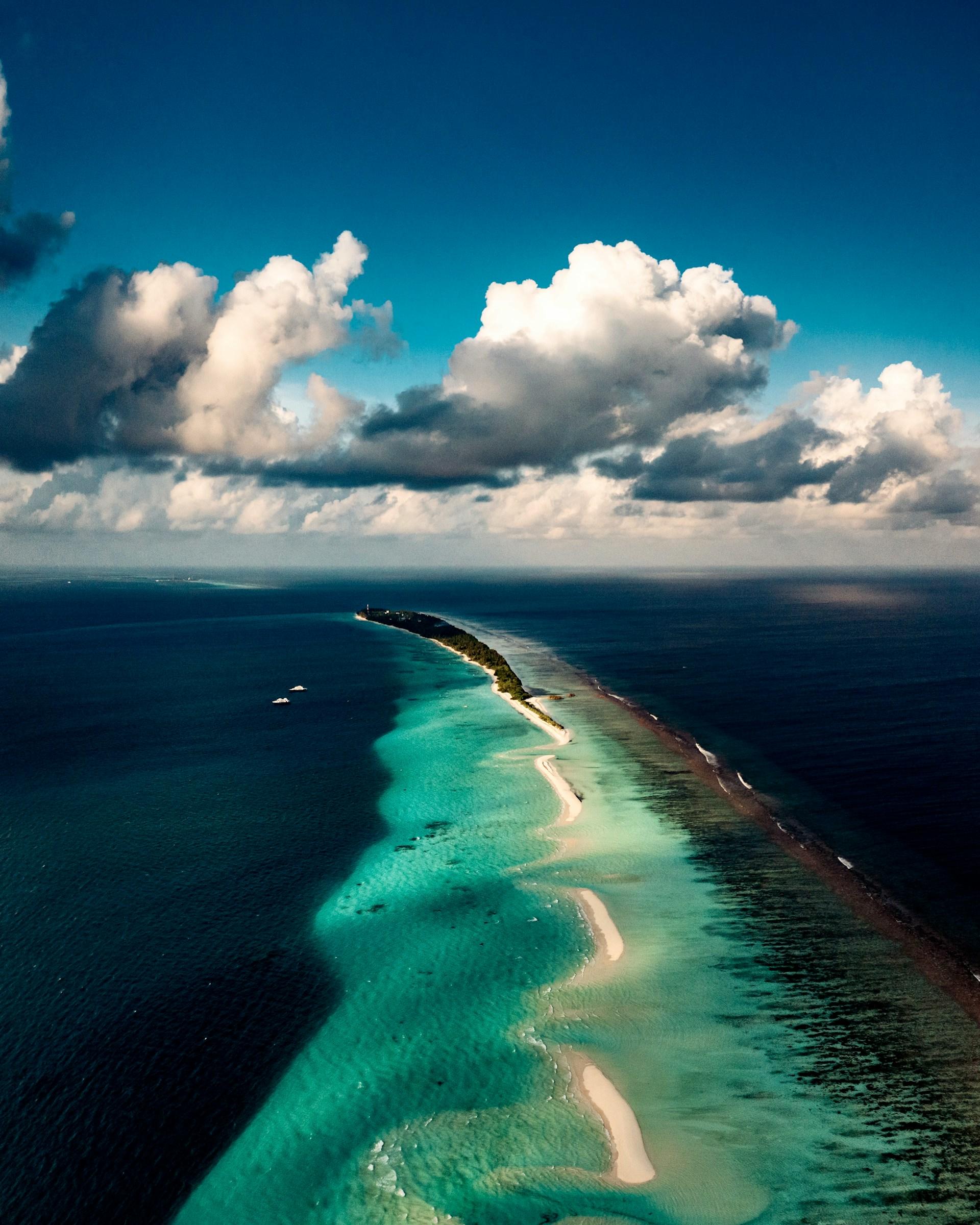 Satellite aerial of North Ari Atoll, Maldives
