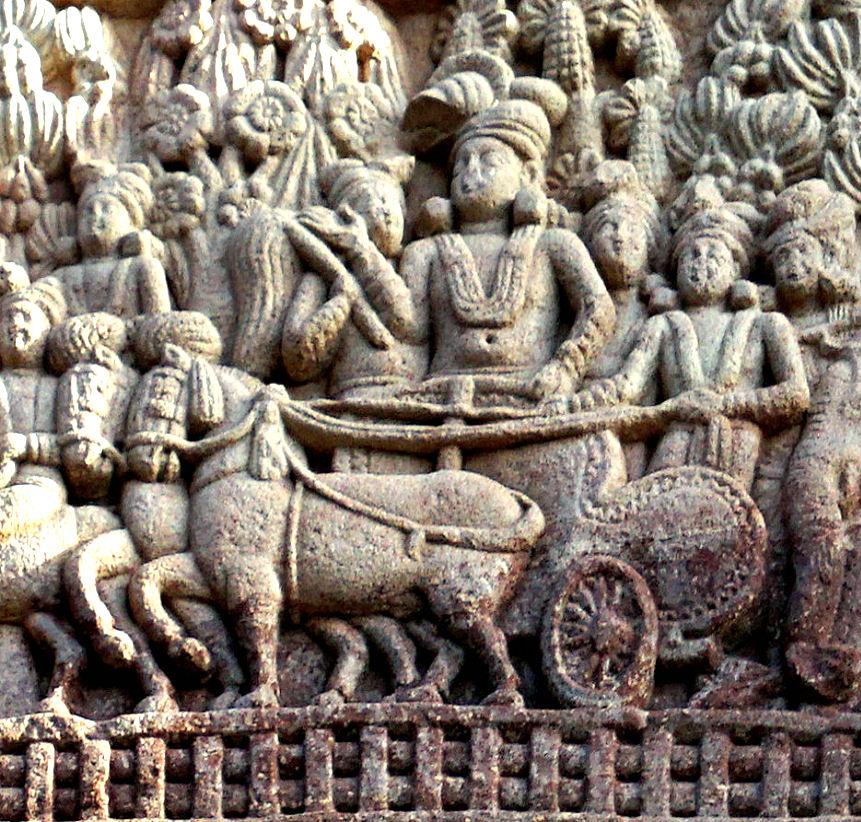 Bas-relief of Ashoka visiting the Ramagrama stupa, Sanchi Stupa 1, southern gateway