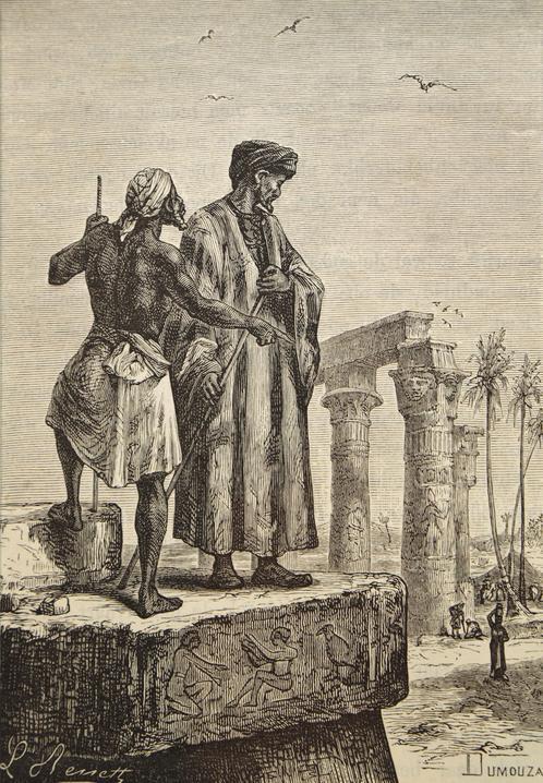 Oil painting reproduction of Ibn Battuta in Egypt, after Hippolyte Leon Benett