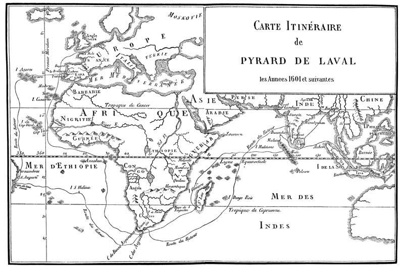 Title-page illustration from Pyrard de Laval's Voyage