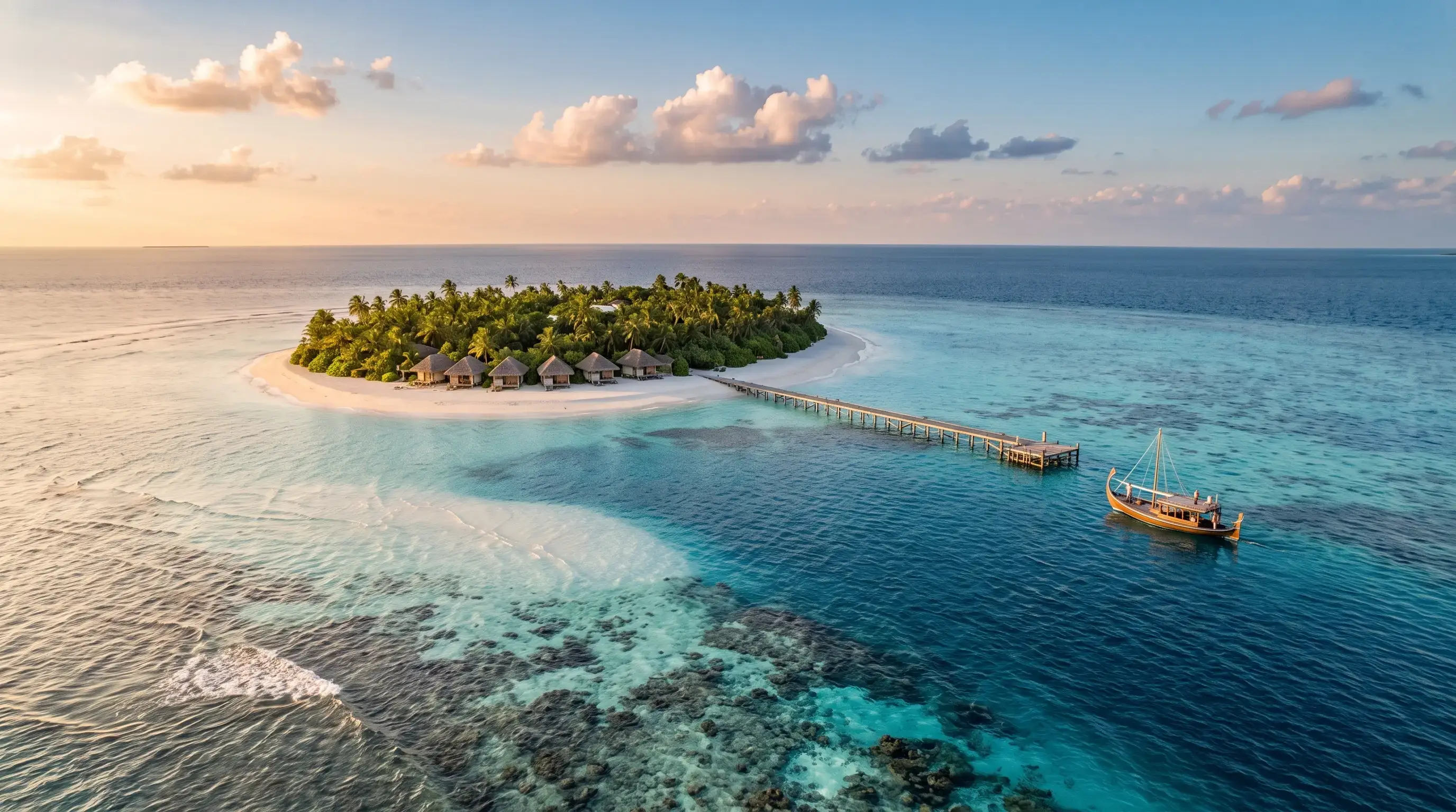 Artistic reconstruction of the first Maldivian beach resort, 1972